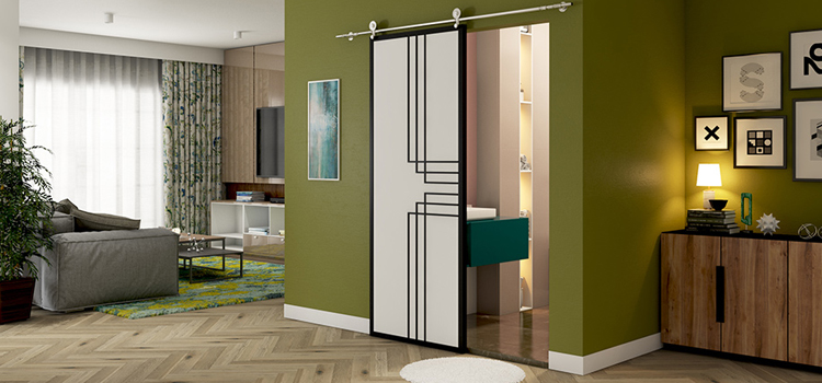 sliding bathroom door installation in Winton
